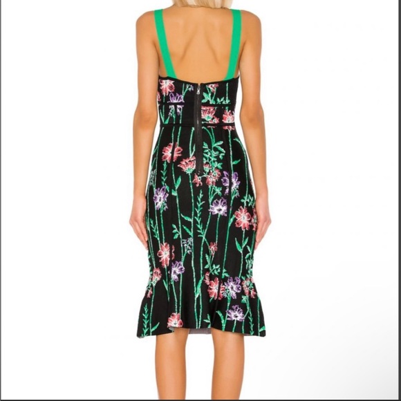 BCBGMAXAZRIA Floral Midi Knit Dress 👗 Medium ❤️ HL - Picture 3 of 14